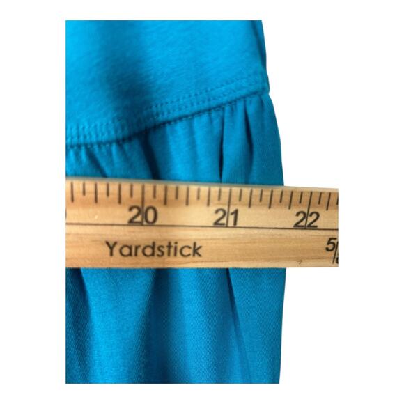 Athleta Drop In Tiered Dress Womens 1X Blue Sleeveless Tank Button Front Midi - Picture 9 of 11